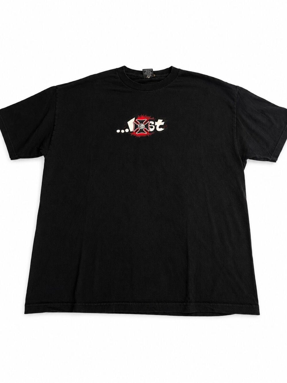 Lost Men’s Vintage Y2K Black Graphic T-Shirt Skate Streetwear Size XL